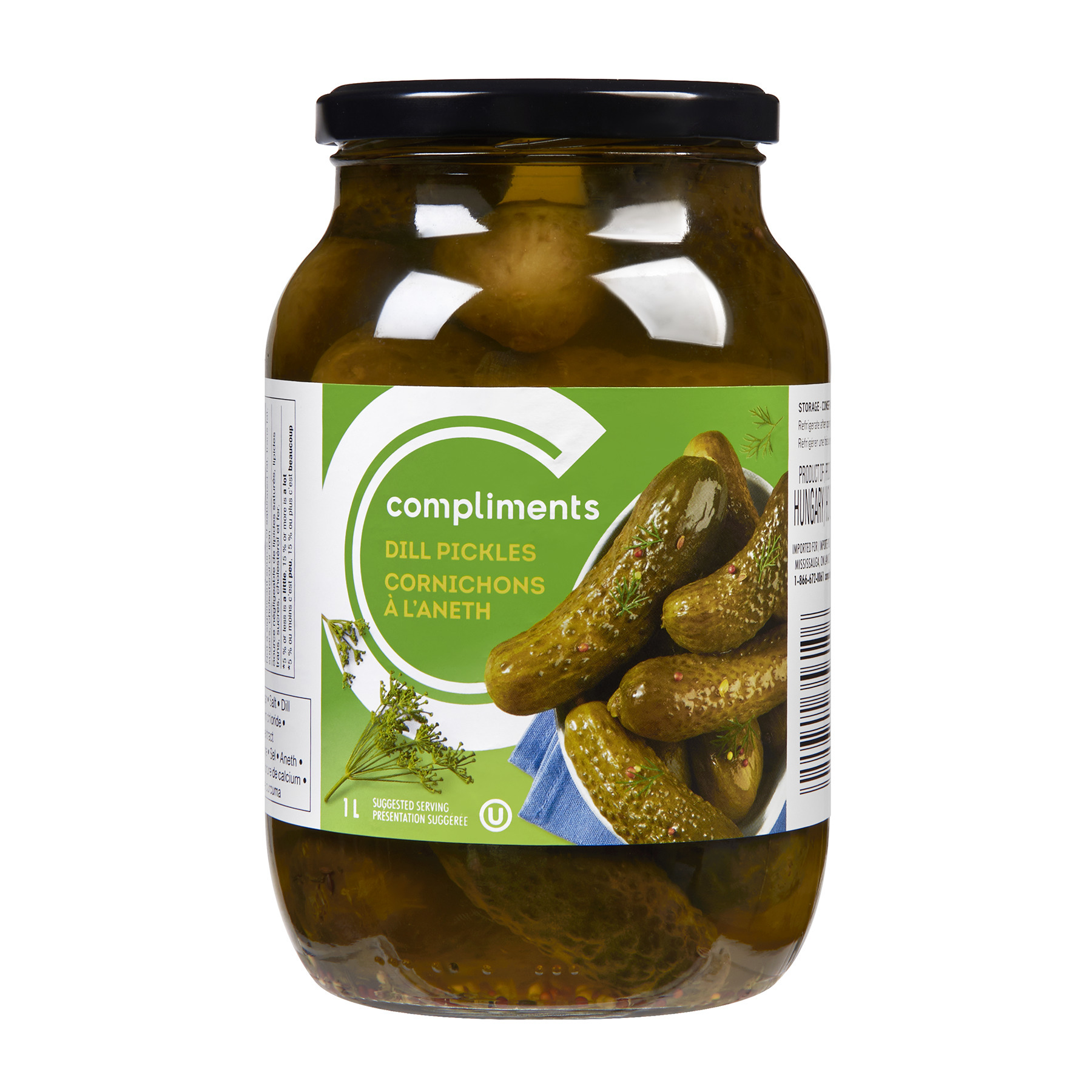 Cornichons à et à l’ail, 1 l Compliments.ca