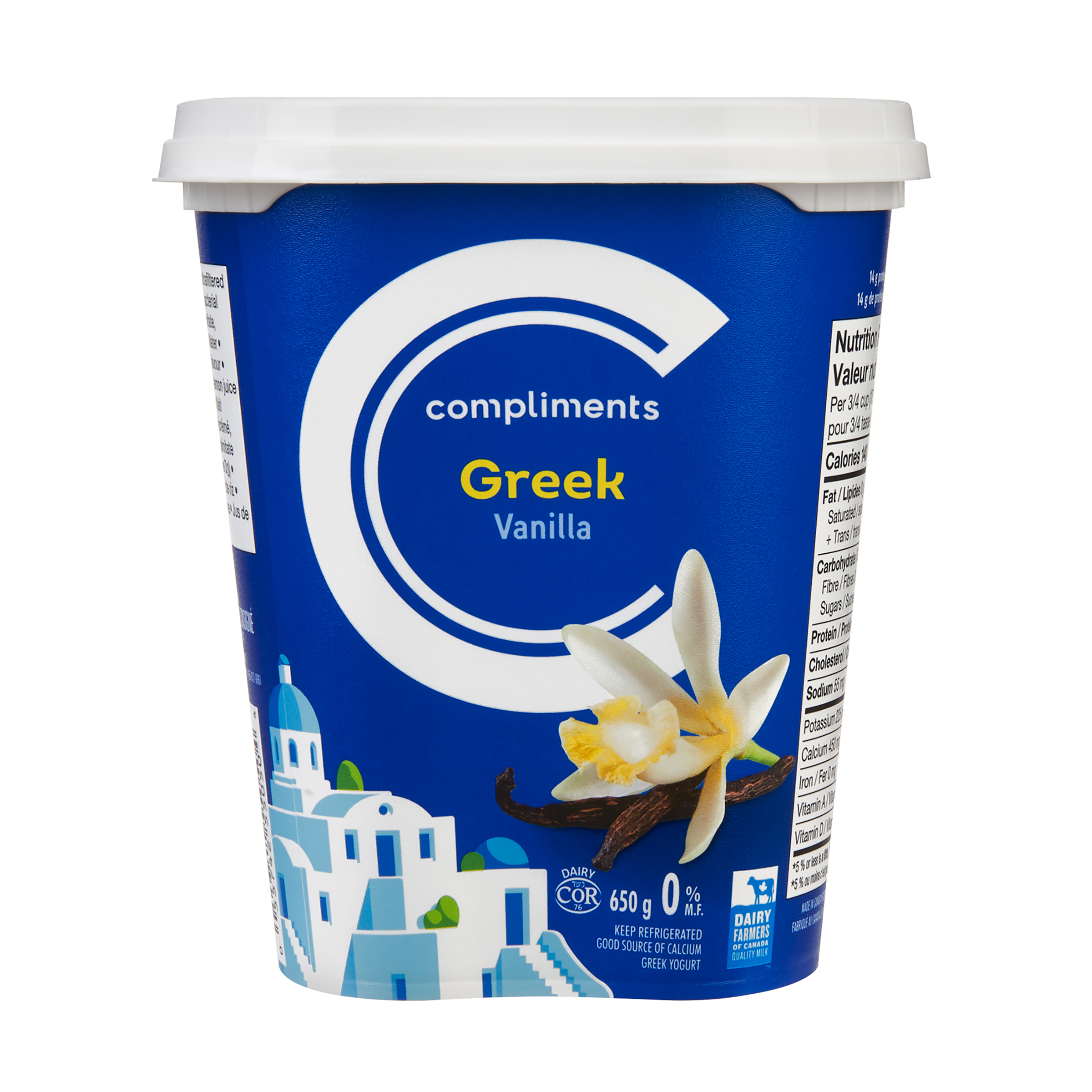 0% Greek Yogurt Vanilla 650 g | Compliments.ca