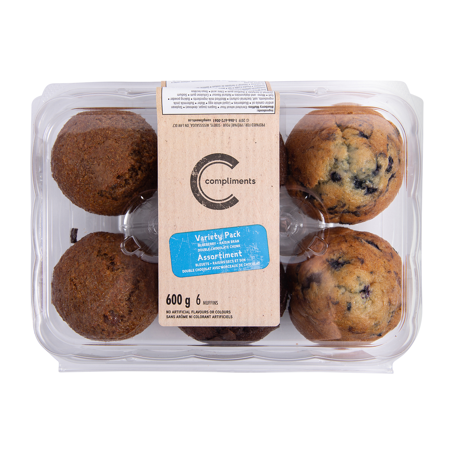 Muffins, 3 variétés, 600 g | Compliments.ca