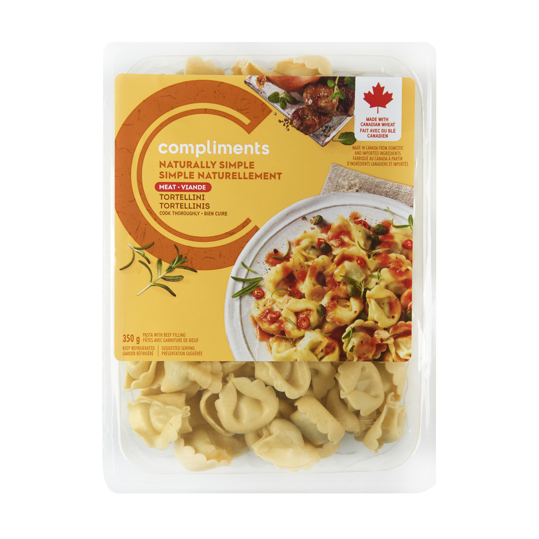 Naturally Simple Beef Tortellini 350 g Compliments.ca
