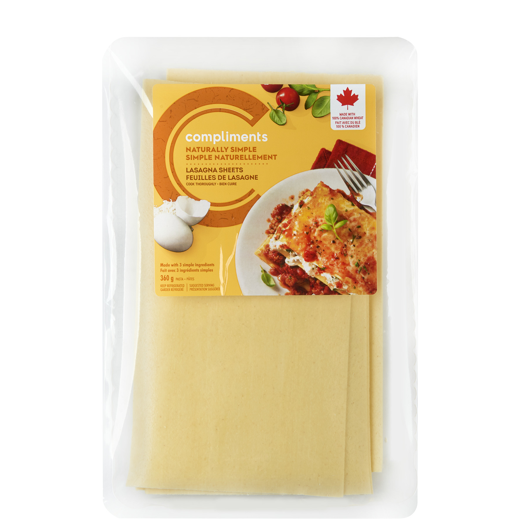 Naturally Simple Lasagna 360 g Compliments.ca