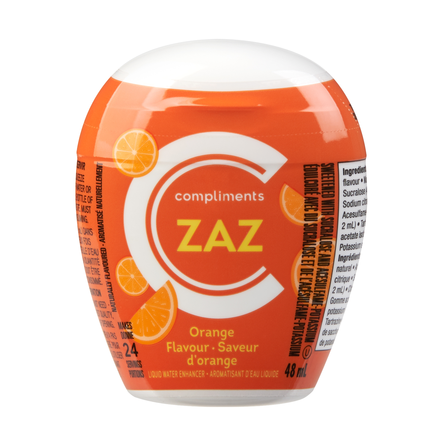ZAZ Liquid Water Enhancer Orange 48 ml Compliments.ca