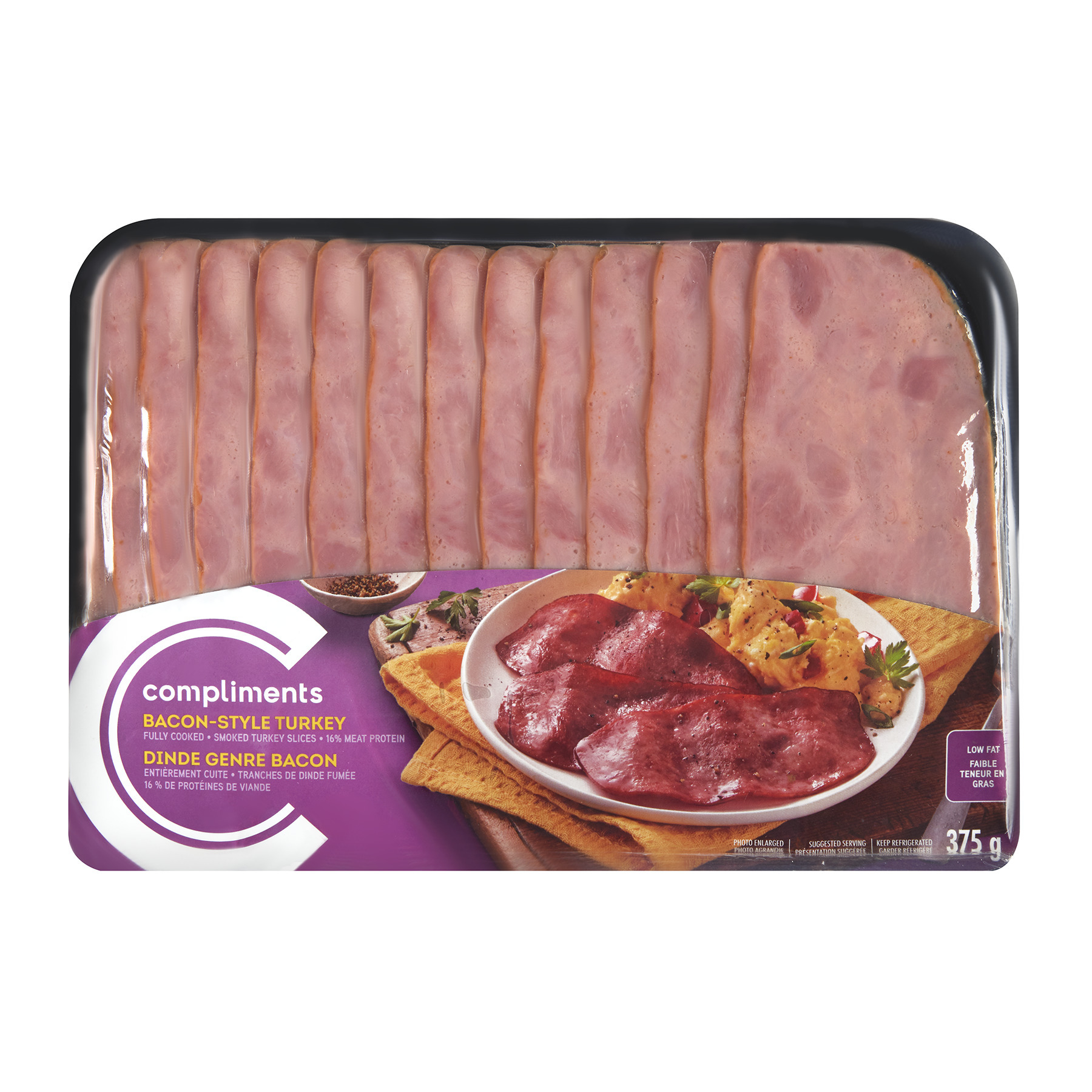 Bacon de dinde, 375 g Compliments.ca