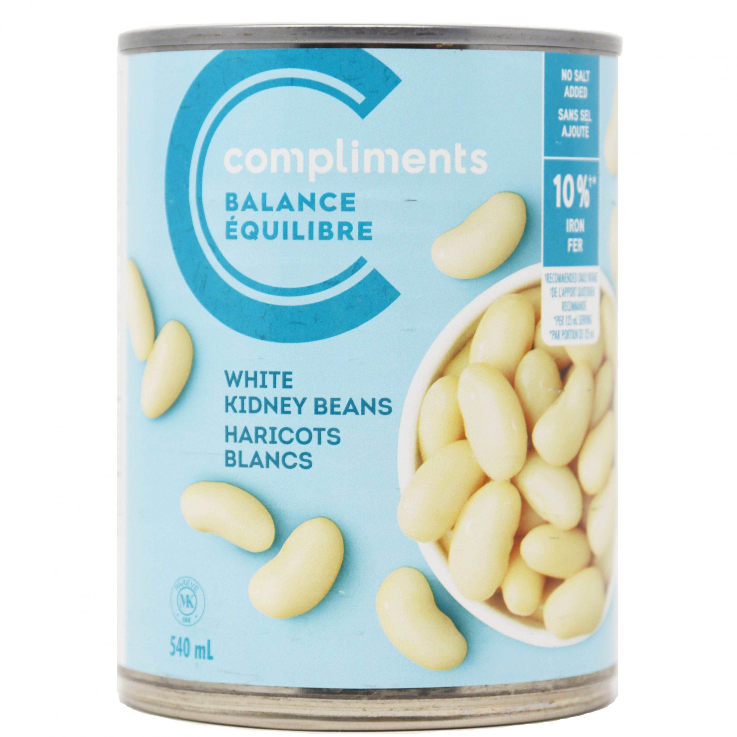 Balance No Salt Added White Kidney Beans 540 mL Compliments.ca