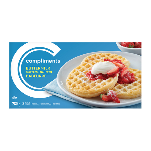 Buttermilk Waffles 8 Pack 280 g Compliments.ca