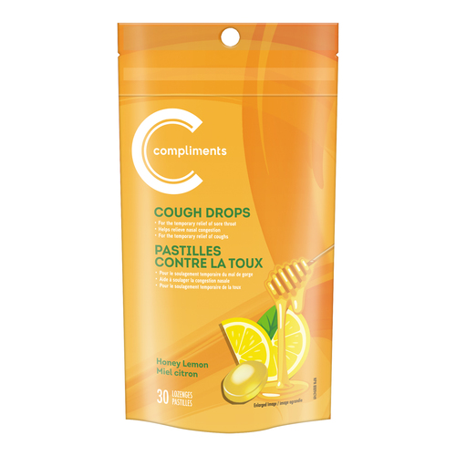 Cough Drops Honey Lemon 30 ea Compliments.ca