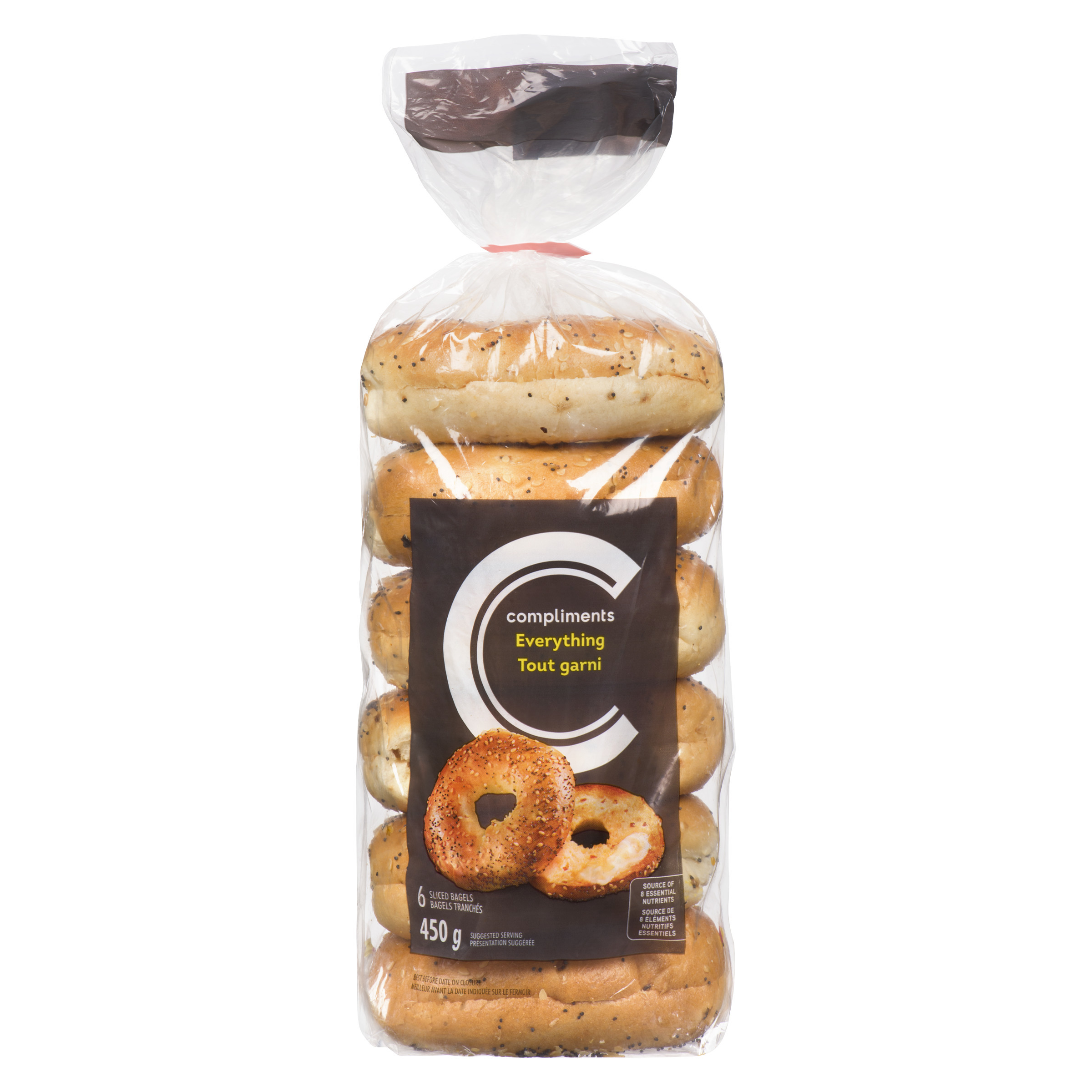 Everything Bagels 6 Pack 450 g Compliments.ca