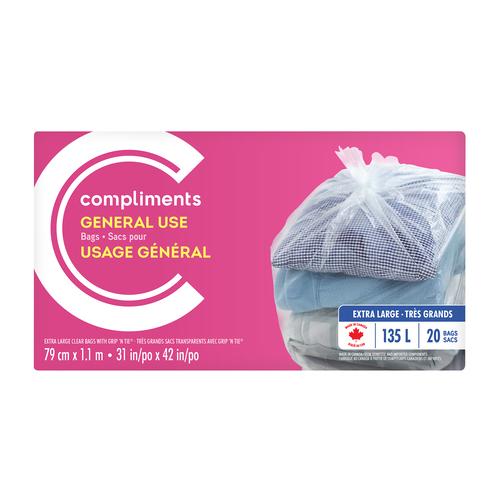 Extra Large Waste Bags Clear 20 EA Compliments