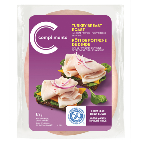 Extra Lean Roast Turkey Breast Thinly Sliced Meat 175 g Compliments.ca