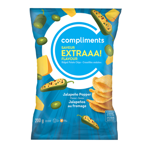 Extraaa! Jalapeño Popper Potato Chips 200 g Compliments.ca