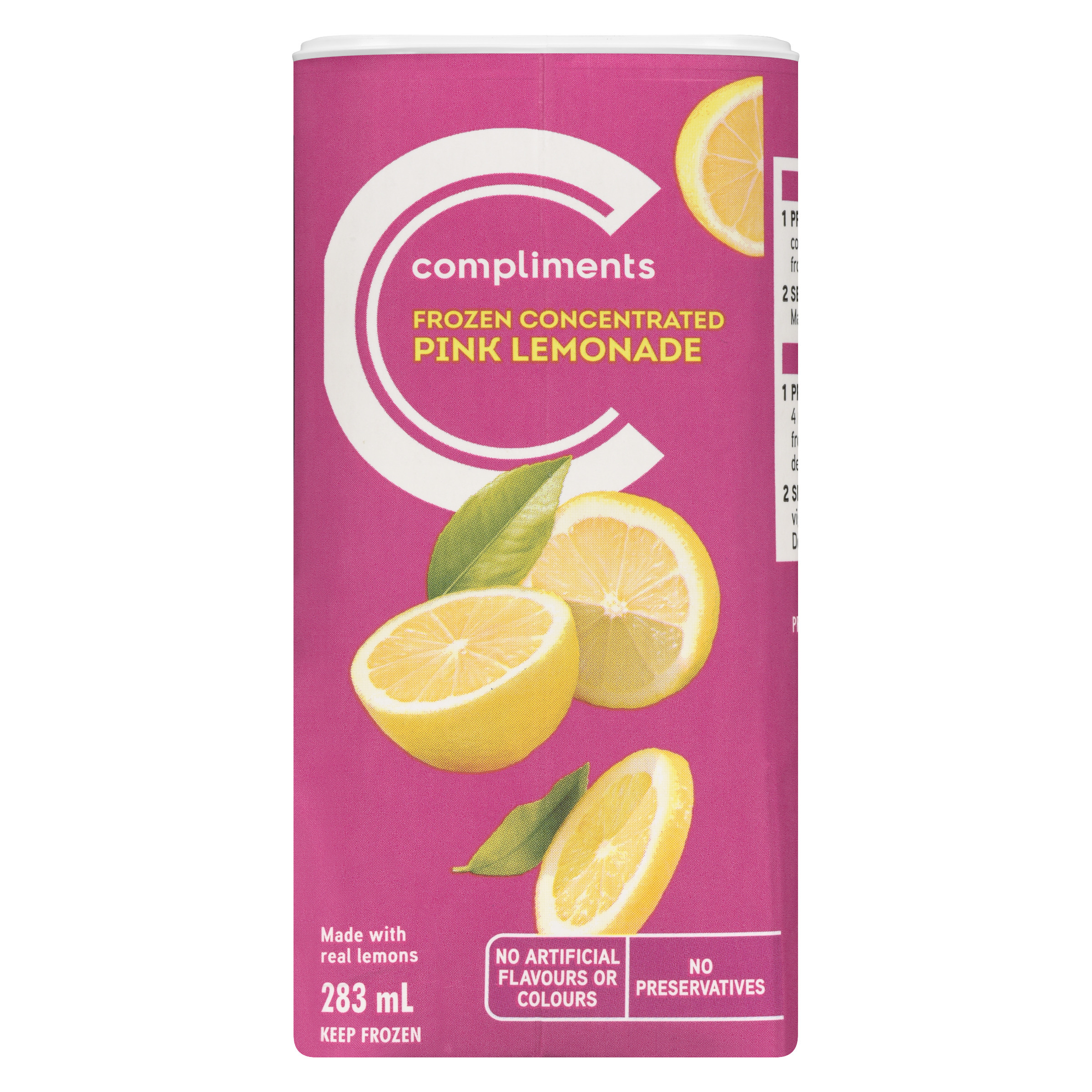 Frozen Juice Pink Lemonade 283 ml Compliments.ca