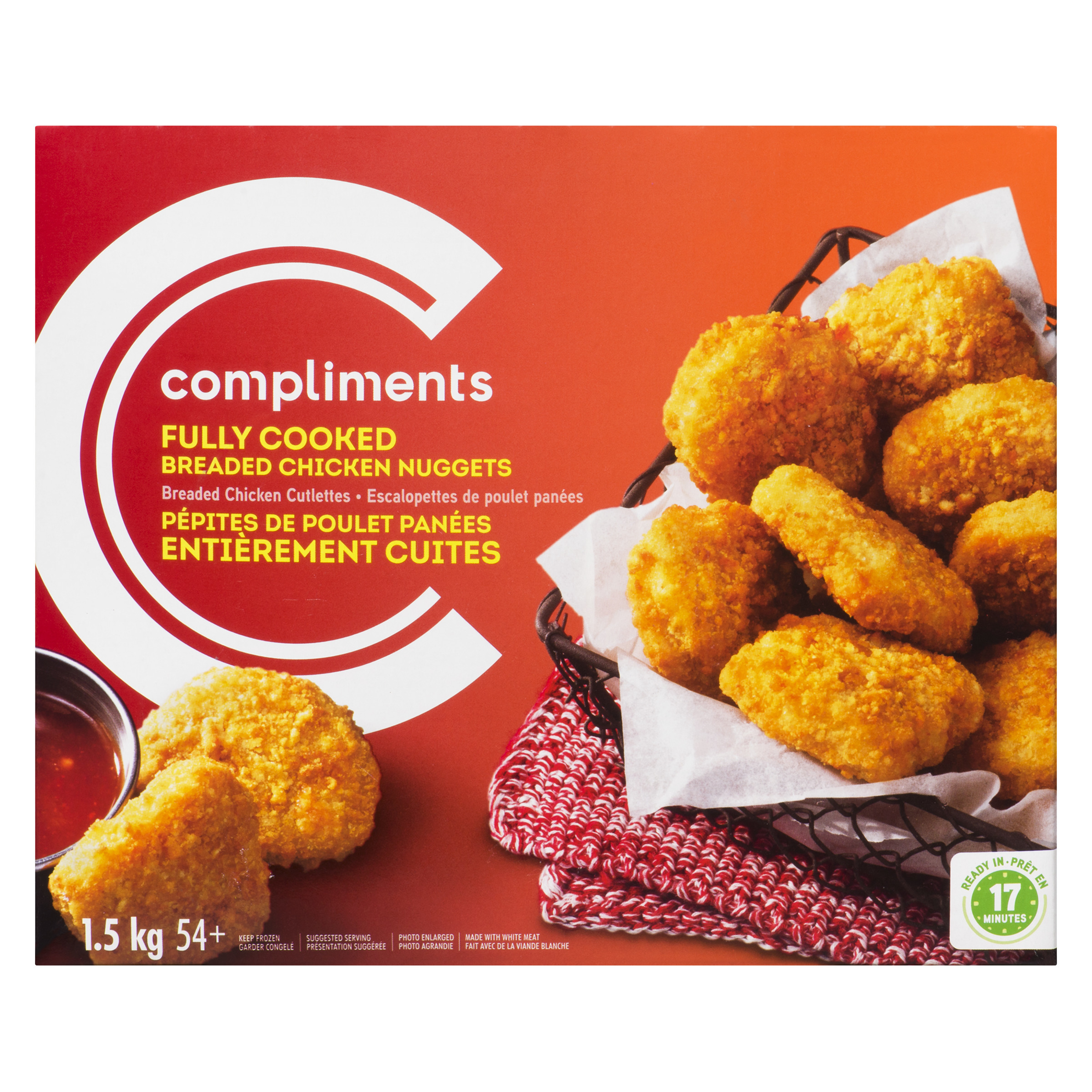 Fully Cooked Chicken Nuggets 1 5 Kg Compliments Ca