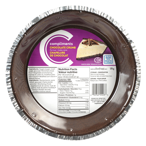 Graham Crumb Chocolate Pie Shell 170 g Compliments.ca
