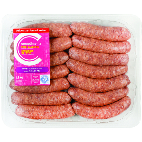 Honey Garlic Pork Sausage 1.4 kg Compliments.ca
