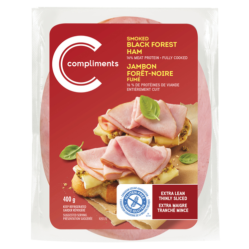 Jambon extra maigre, tranches minces, 400 g Compliments.ca
