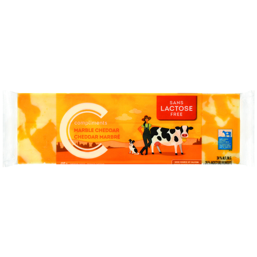 LactoseFree Block Cheese Marble 400 g Compliments.ca