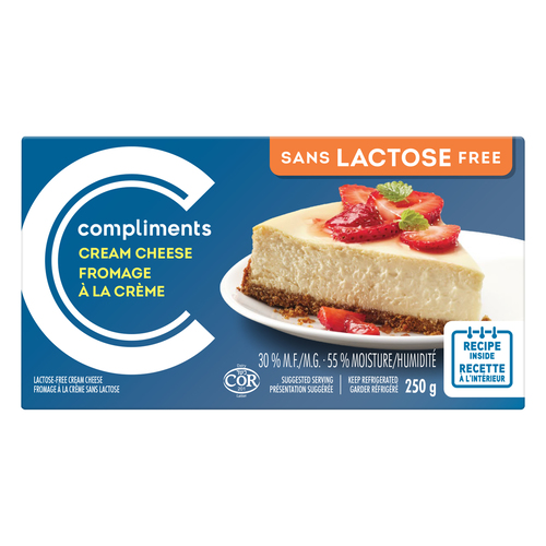 Lactose Free Cream Cheese 250 g Compliments.ca