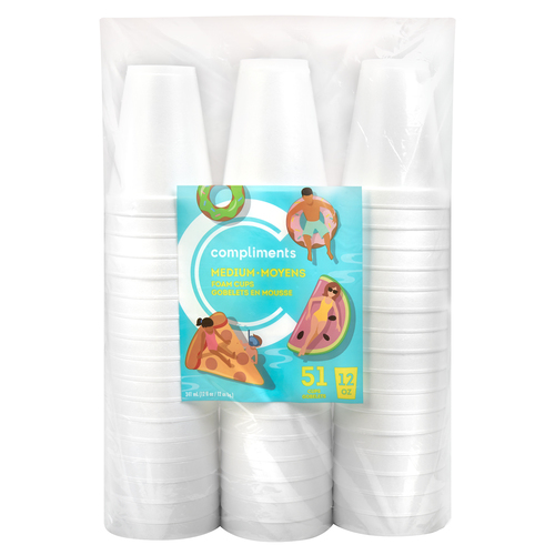 Medium Foam Cups 12 Ounce 51 Pack Compliments.ca