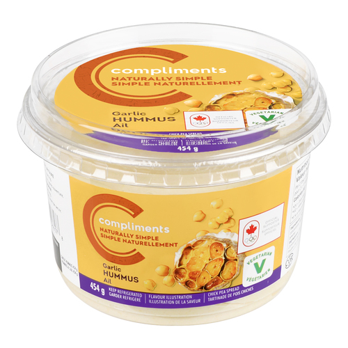 Naturally Simple Garlic Hummus 454 g Compliments.ca