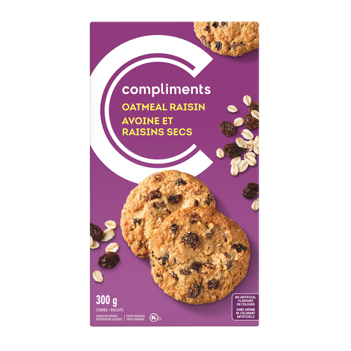 Oatmeal Raisin Cookies 300 g Compliments.ca