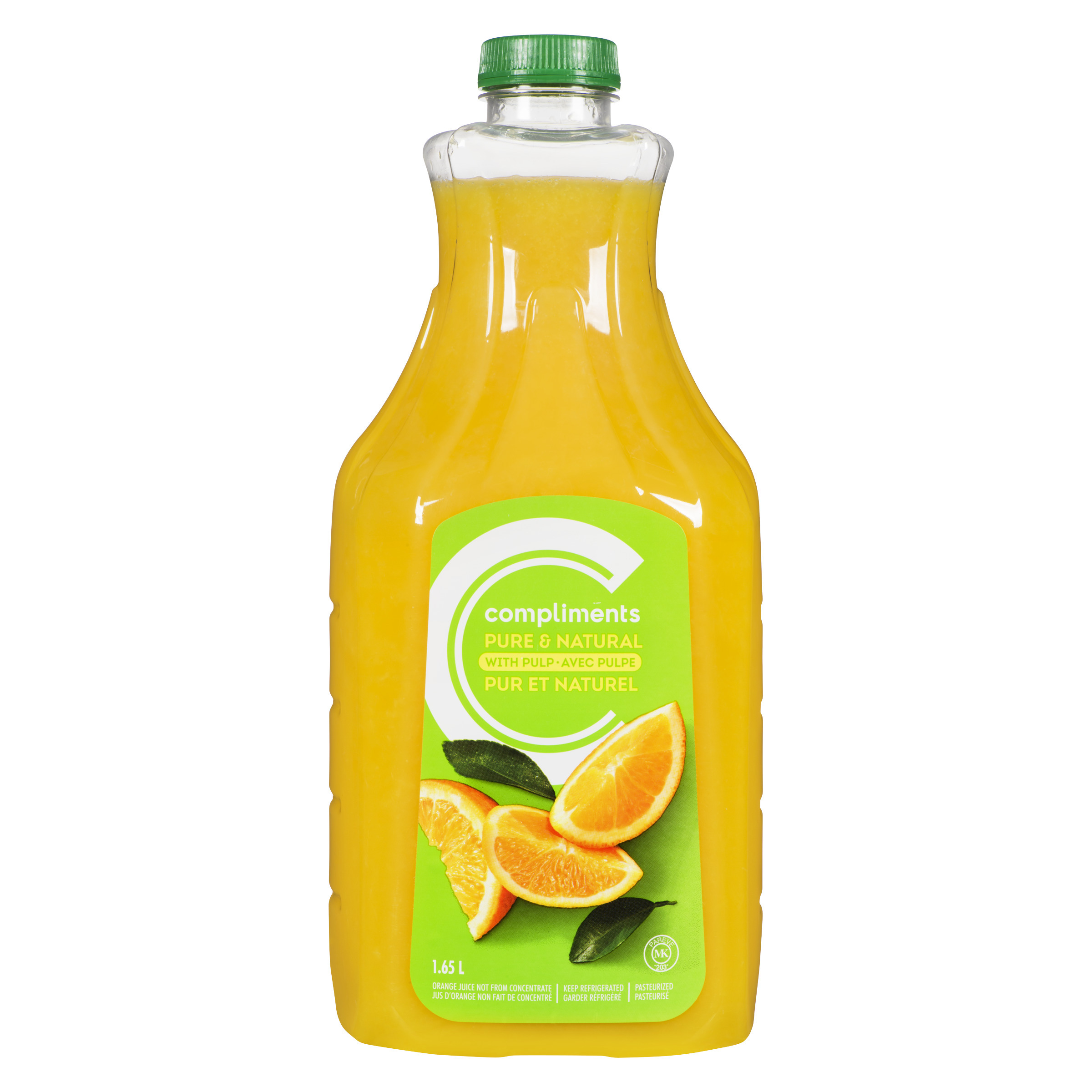 Orange Juice With Pulp Not From Concentrate 1.65 L Compliments.ca