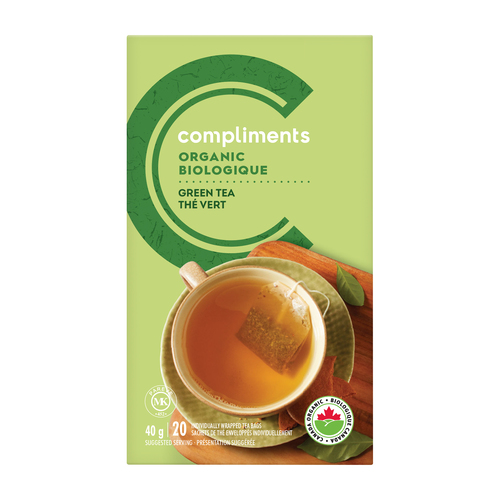 Organic Green Tea 40 g Compliments.ca