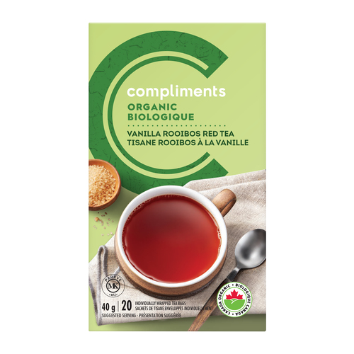 Organic Vanilla Rooibos Tea 40 g Compliments.ca