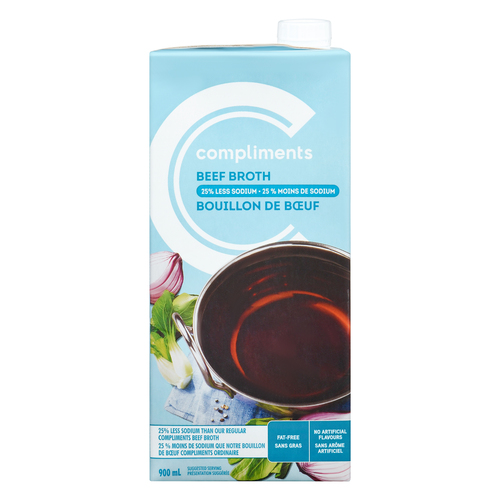 Reduced Sodium Beef Broth 900 mL Compliments.ca