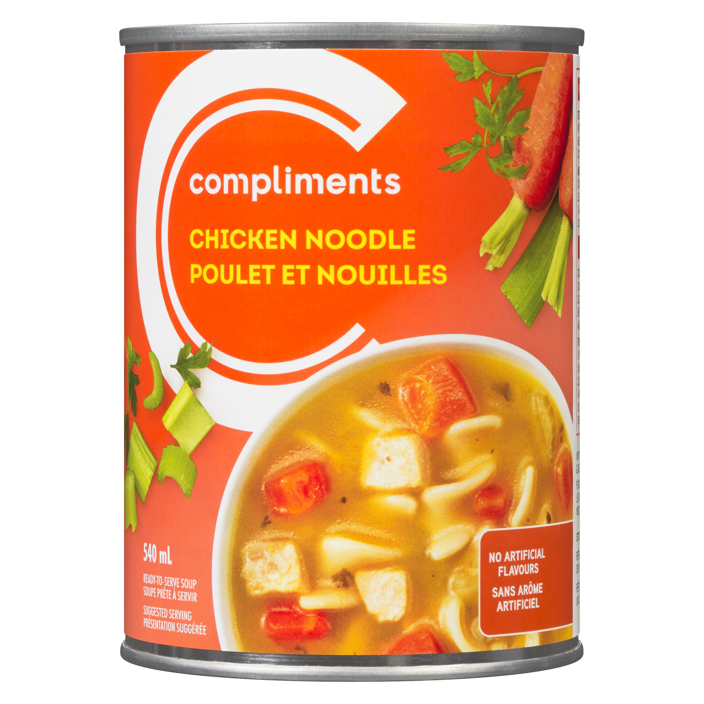 Soupe au poulet et nouilles 540 ml Compliments.ca