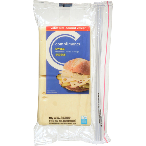 Swiss Sliced Cheese 440 g Compliments.ca