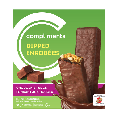Dipped Chocolate Fudge Granola Bars 172 g Compliments.ca