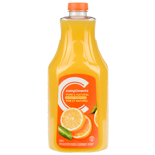 Jus d'orange pur et naturel – Sans pulpe, Non fait de concentré 1.54 L