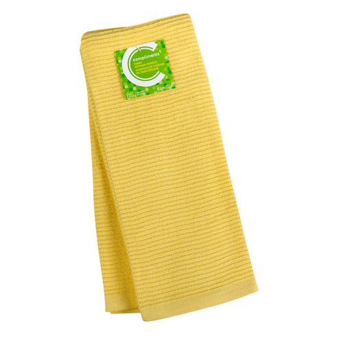 Terry Kitchen Towels Yellow 2 EA Compliments.ca