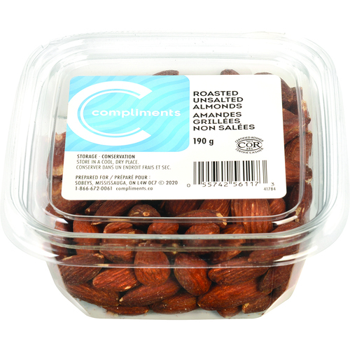 Amandes grillées et non salées 190 g