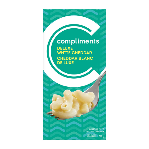 Macaroni & Cheese Deluxe White Cheddar 200 g Compliments.ca