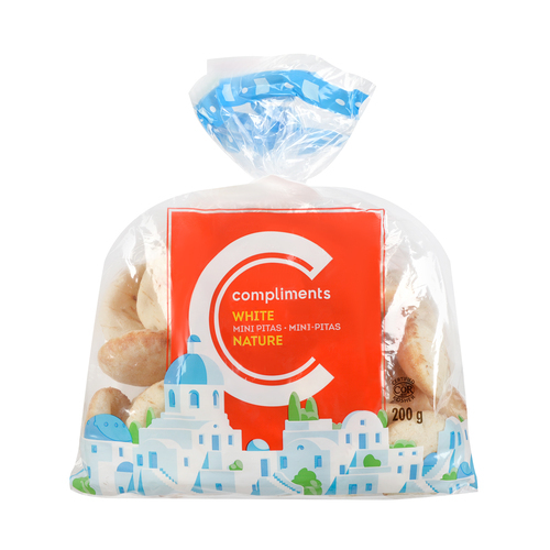 Mini White Pita Bread 2-inch 200 g | Compliments.ca