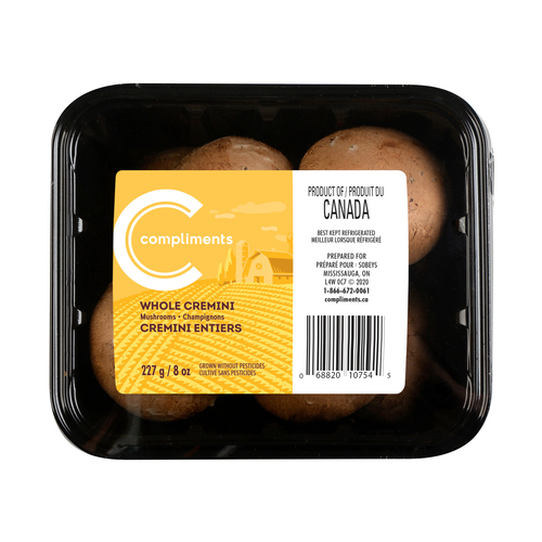 Mushrooms Whole Cremini 227 g Compliments.ca