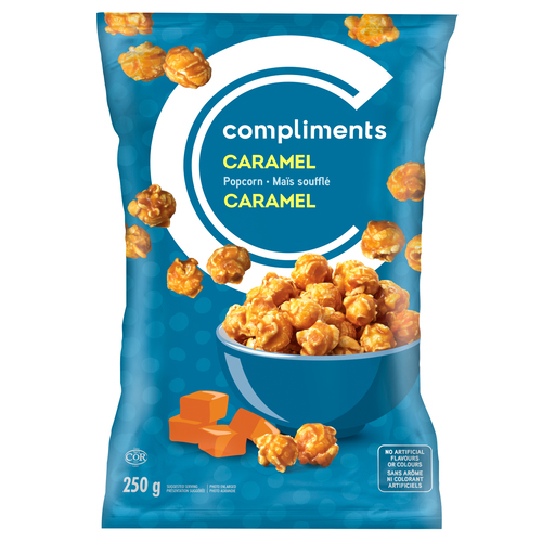 Popcorn Caramel 250 g Compliments.ca