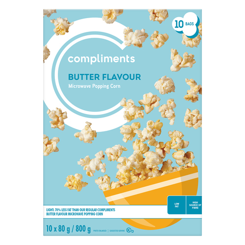 Popcorn Light Butter 10 x 80 g Compliments.ca