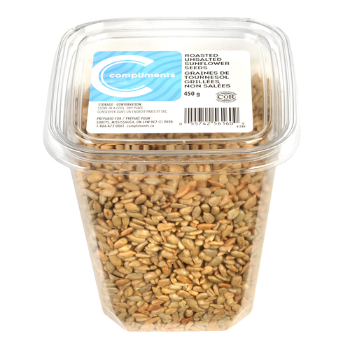 Roasted Unsalted Sunflower Seeds 450 g Compliments.ca