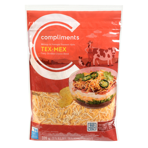 Shredded Cheese Tex Mex Blend 320 g Compliments.ca