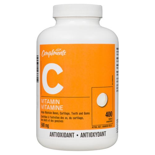 Vitamin C Tablets 500 mg 400 EA Compliments.ca