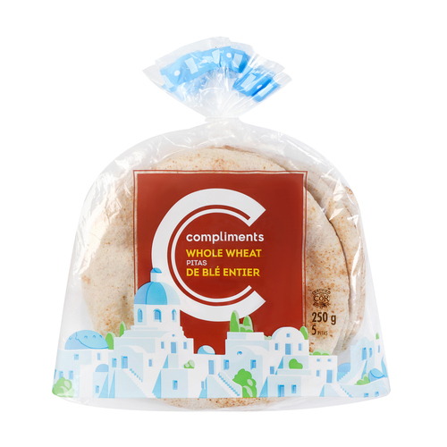 Whole Wheat Pita Bread 250 g Compliments.ca