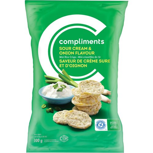Mini Sour Cream & Onion Rice Crisps 100 g Compliments.ca