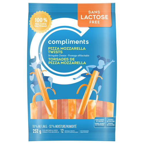 Pizza Mozzarella Marble Lactose Free Cheese Strings 252 G Compliments.ca