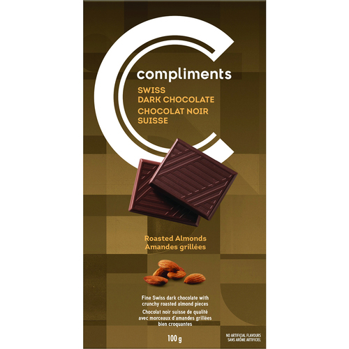 Swiss Dark Chocolate Roasted Almonds 100 g Compliments.ca