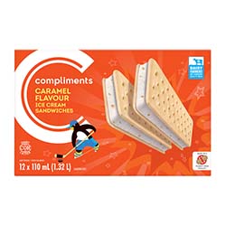 Compliments Caramel Flavour Ice Cream Sandwiches