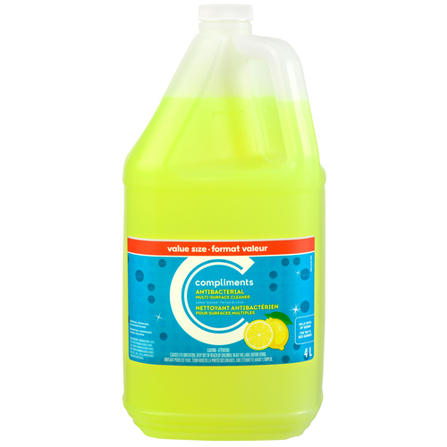 Antibacterial Multi Surface Cleaner Lemon 4 L Compliments.ca