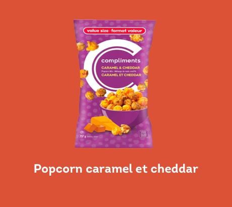 popcorn caramel et cheddar