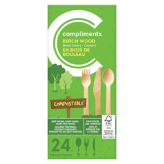 En savoir plus sur Ustensiles compostables en bois de bouleau 24 un